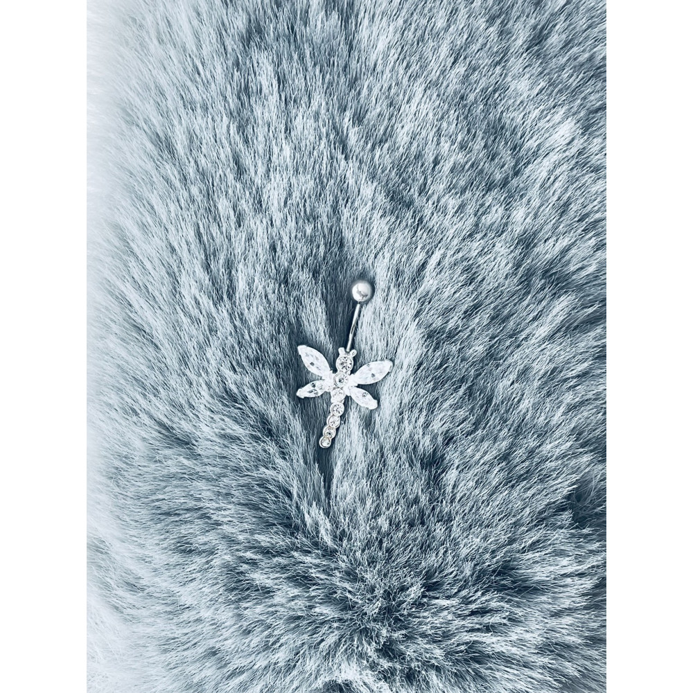 Libelle Bauchnabelpiercing Silber 925 Piercingschmuck Banana mit Zirkonia