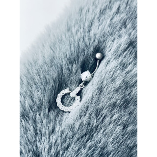 Hufeisen Bauchnabelpiercing Silber 925 Piercingschmuck Banana mit Zirkonia