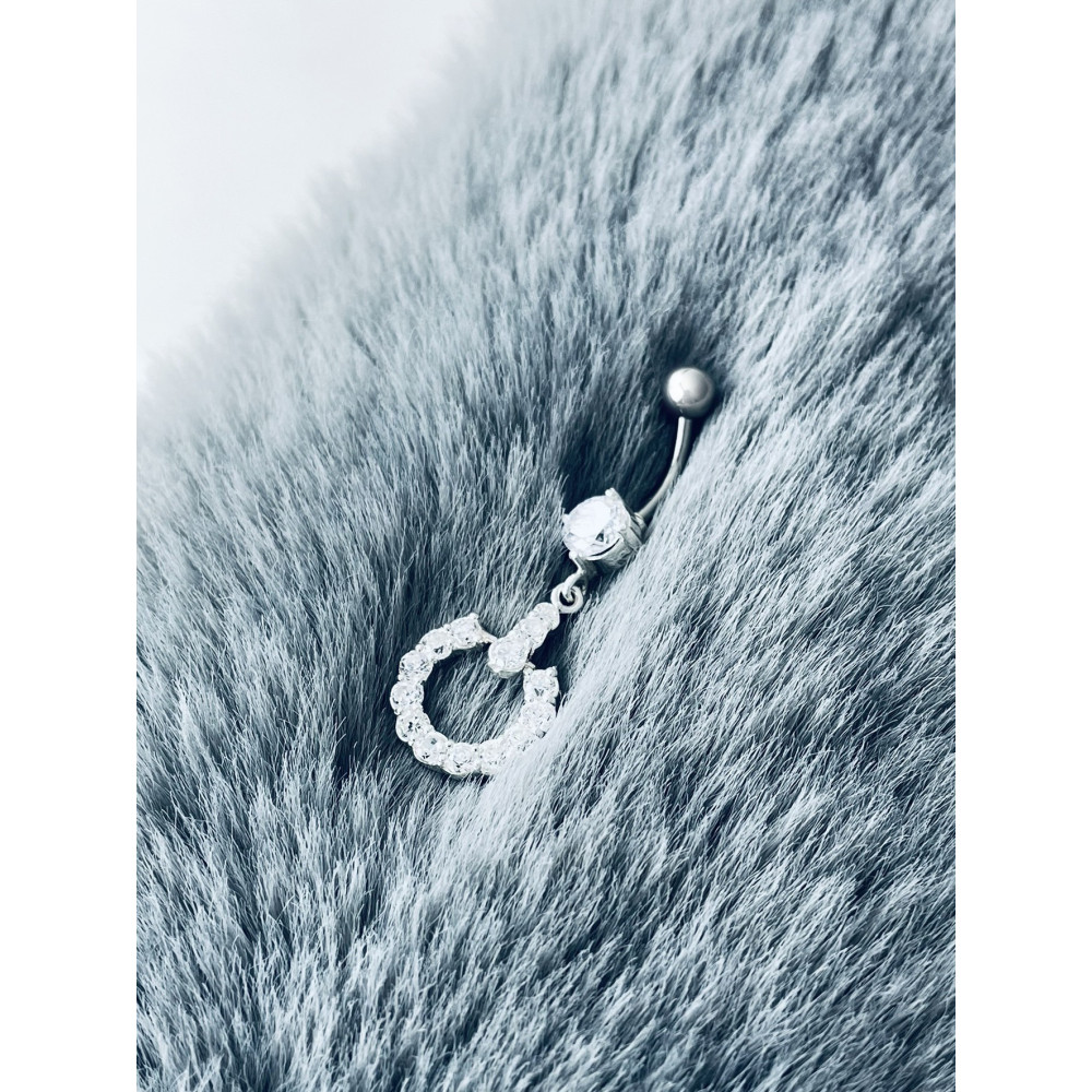 Hufeisen Bauchnabelpiercing Silber 925 Piercingschmuck Banana mit Zirkonia