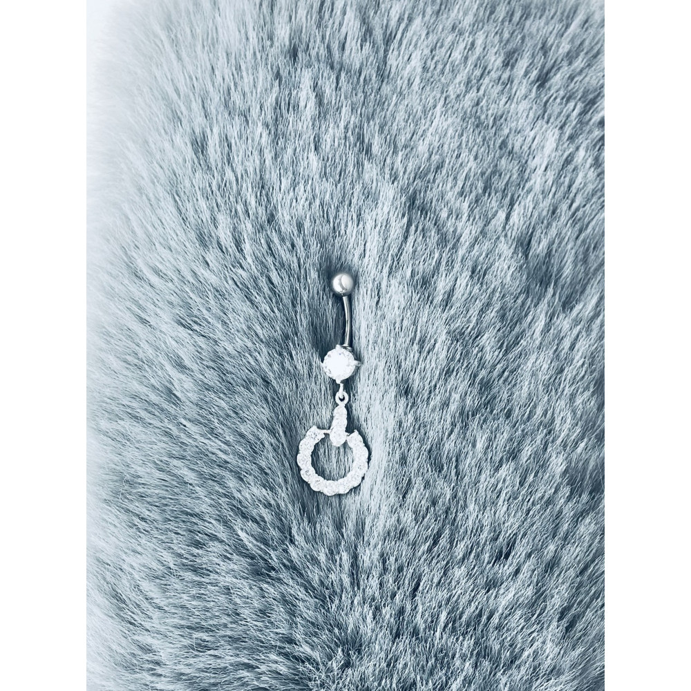 Hufeisen Bauchnabelpiercing Silber 925 Piercingschmuck Banana mit Zirkonia