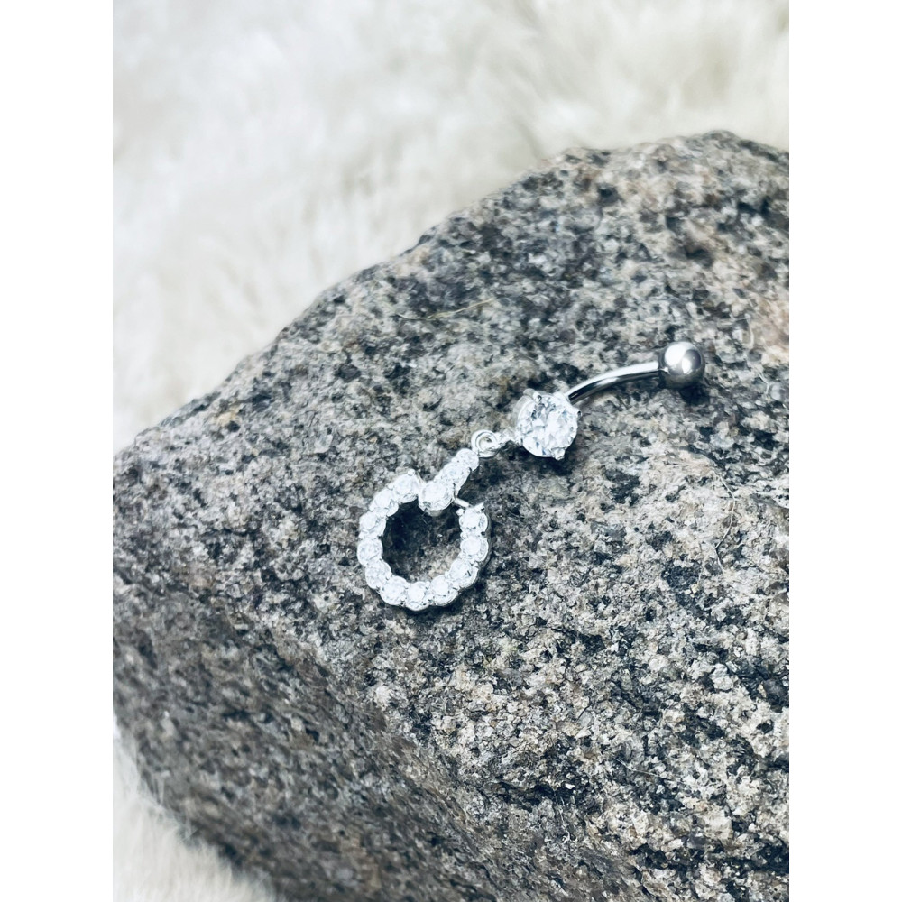 Hufeisen Bauchnabelpiercing Silber 925 Piercingschmuck Banana mit Zirkonia