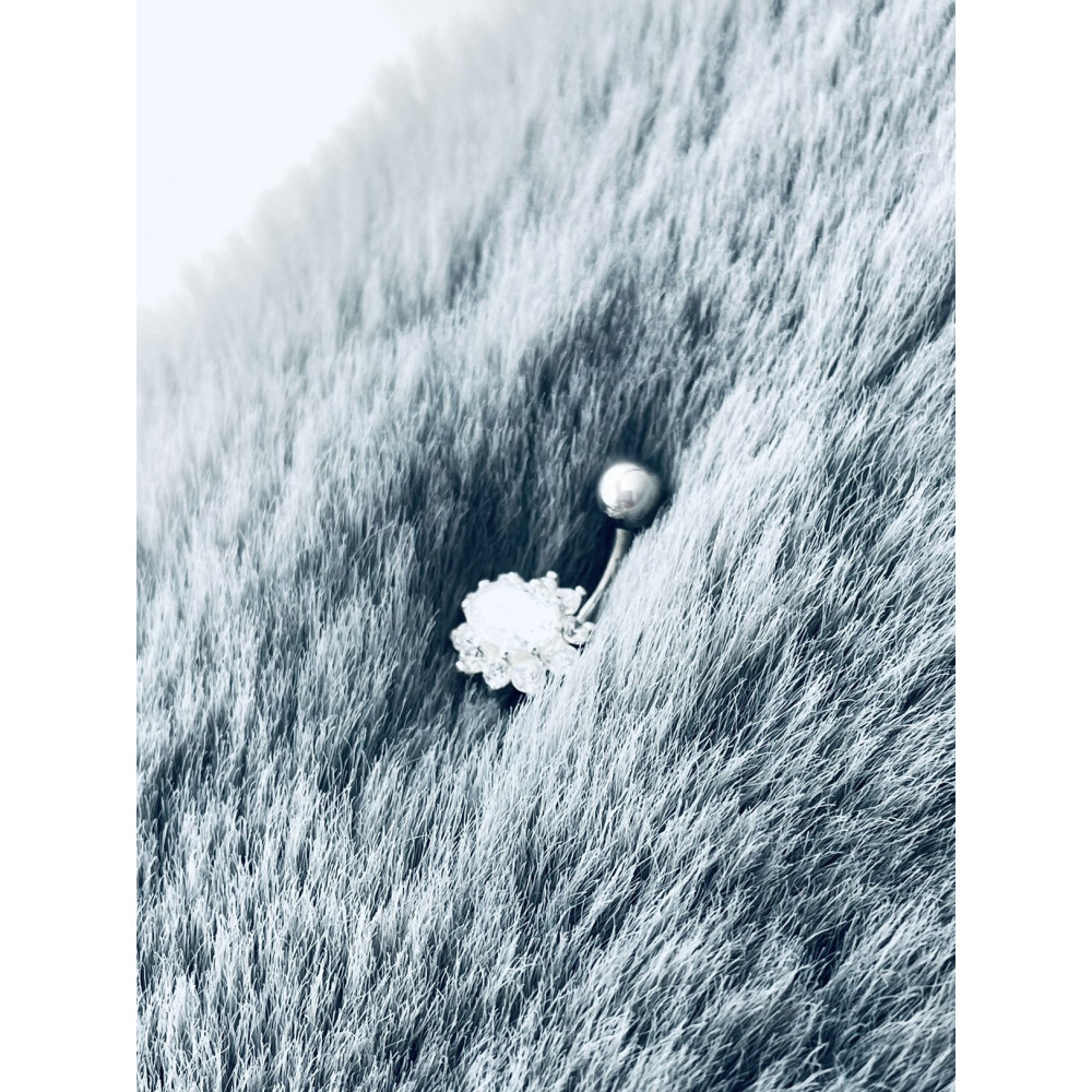 Blume Bauchnabelpiercing Silber 925 Piercingschmuck Banana mit Zirkonia