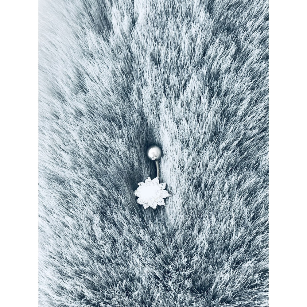 Blume Bauchnabelpiercing Silber 925 Piercingschmuck Banana mit Zirkonia