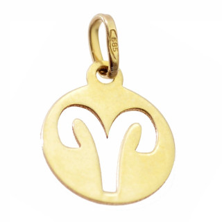 Złoty wisiorek zawieszka znak zodiaku baran