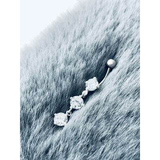 Bauchnabelpiercing Silber 925 Piercingschmuck Banana mit Zirkonia