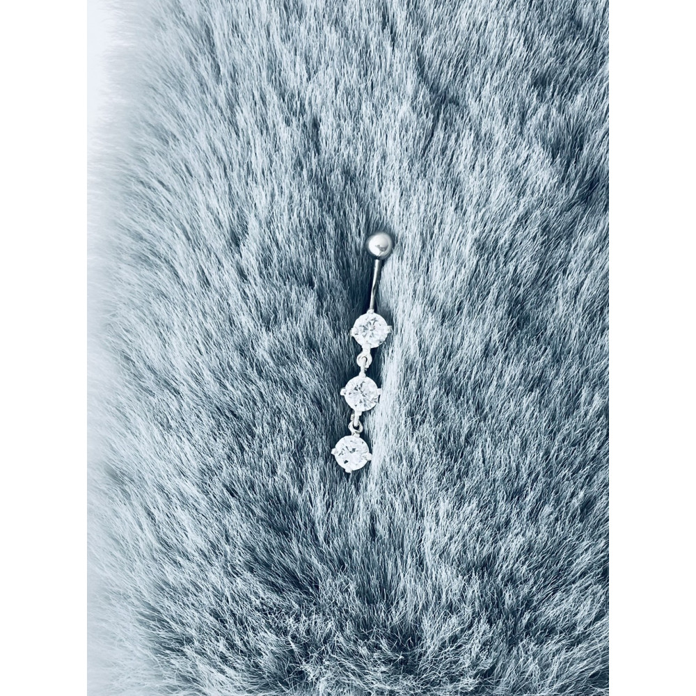 Bauchnabelpiercing Silber 925 Piercingschmuck Banana mit Zirkonia