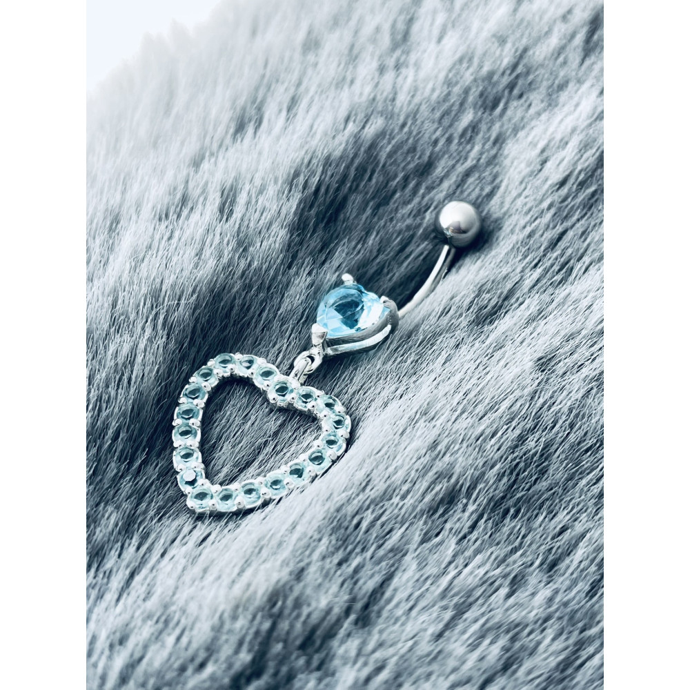 Herz Bauchnabelpiercing Silber 925 Piercingschmuck Banana mit Zirkonia