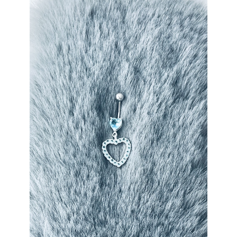 Herz Bauchnabelpiercing Silber 925 Piercingschmuck Banana mit Zirkonia