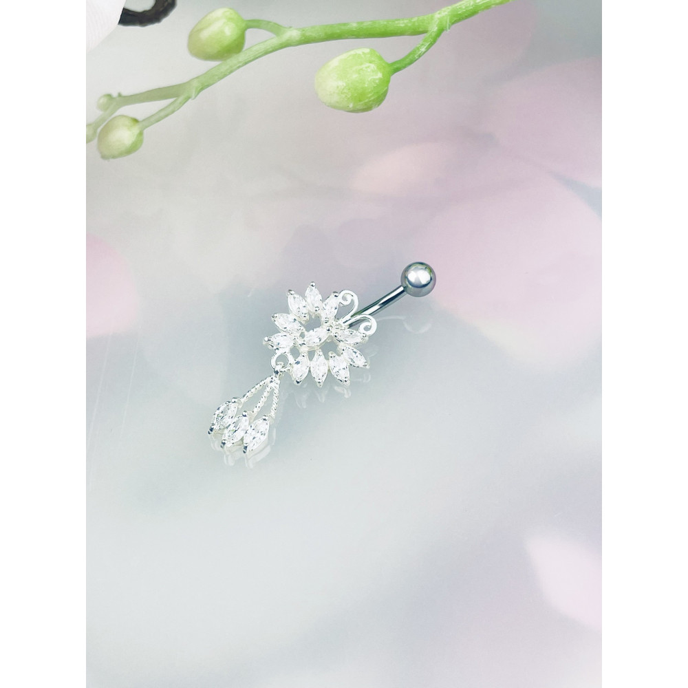 Schmetterling Bauchnabelpiercing Silber 925 Piercingschmuck Banana mit Zirkonia