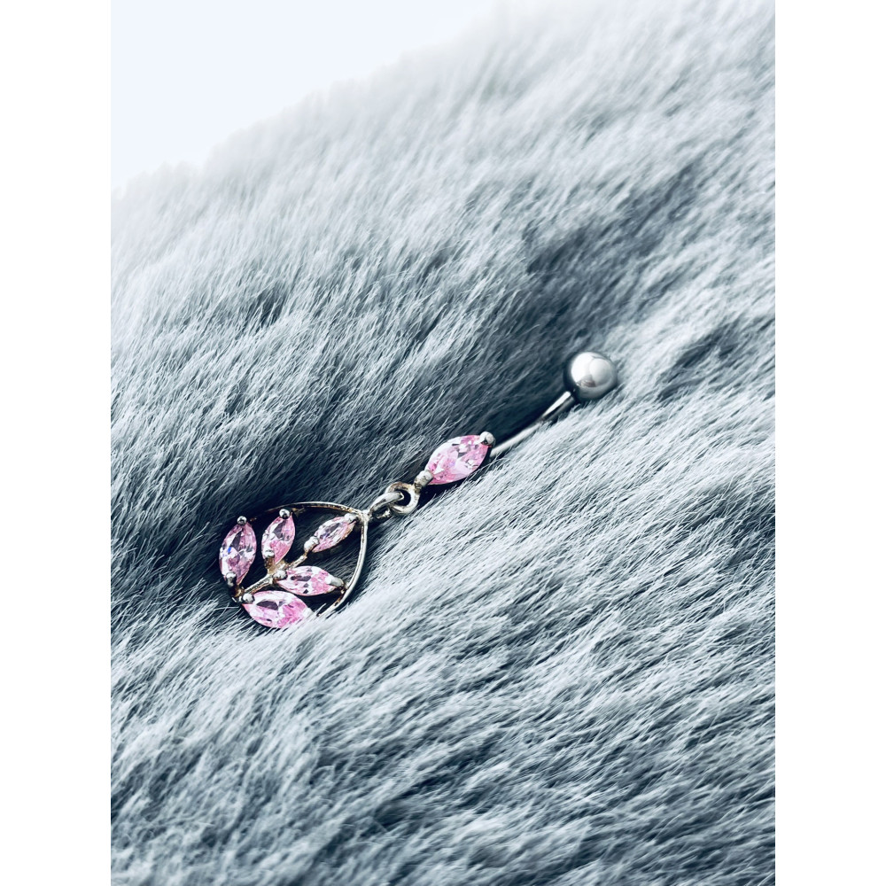 Blatt Bauchnabelpiercing Silber 925 Piercingschmuck Banana mit Zirkonia