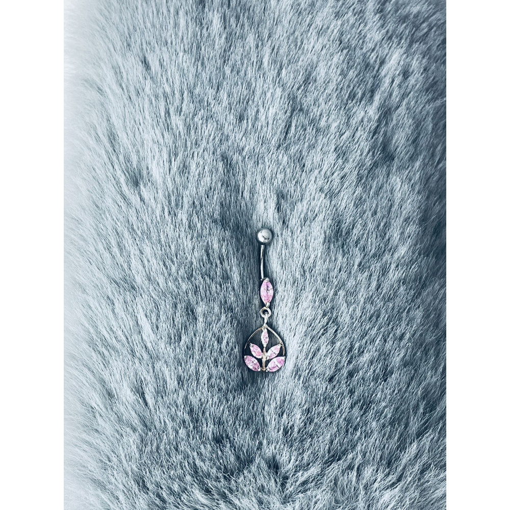 Blatt Bauchnabelpiercing Silber 925 Piercingschmuck Banana mit Zirkonia