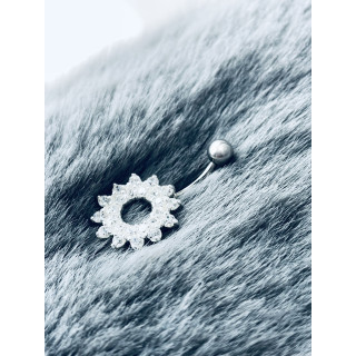 Blume Bauchnabelpiercing Silber 925 Piercingschmuck Banana mit Zirkonia