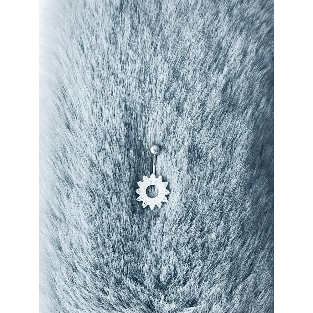 Blume Bauchnabelpiercing Silber 925 Piercingschmuck Banana mit Zirkonia
