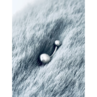 Ball Bauchnabelpiercing Silber 925 Piercingschmuck Banana mit Zirkonia