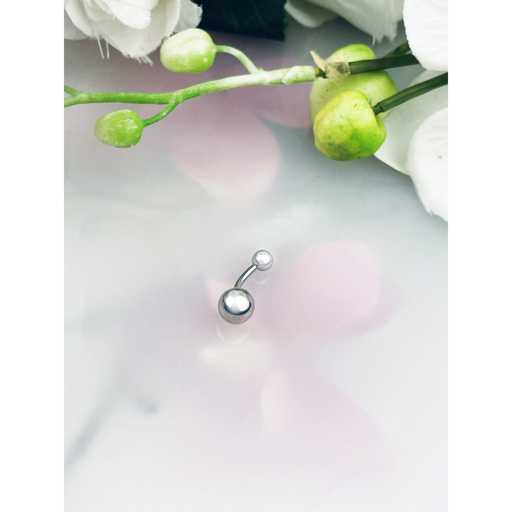 Ball Bauchnabelpiercing Silber 925 Piercingschmuck Banana mit Zirkonia