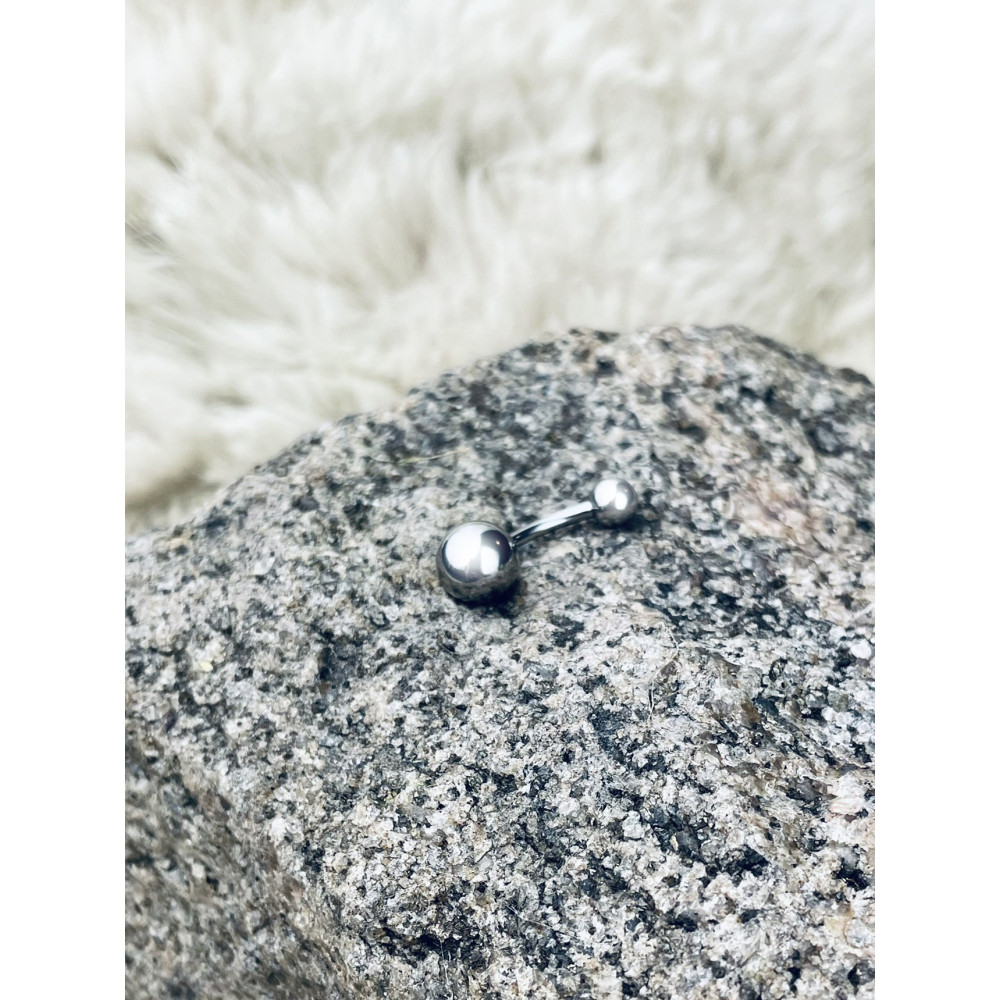 Ball Bauchnabelpiercing Silber 925 Piercingschmuck Banana mit Zirkonia