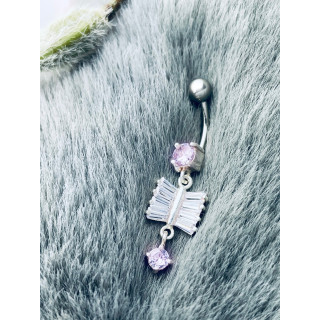 Libelle Bauchnabelpiercing Silber 925 Piercingschmuck Banana mit Zirkonia