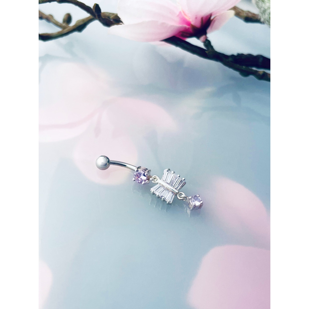 Libelle Bauchnabelpiercing Silber 925 Piercingschmuck Banana mit Zirkonia