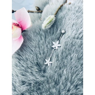 Blume Bauchnabelpiercing Silber 925 Piercingschmuck Banana mit Zirkonia