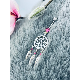 copy of Srebrny kolczyk do pępka z cyrkoniami łezka kropla