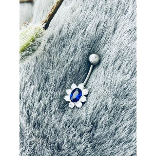 Blume Bauchnabelpiercing Silber 925 Piercingschmuck Banana mit Zirkonia