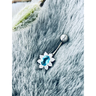 Blume Bauchnabelpiercing Silber 925 Piercingschmuck Banana mit Zirkonia
