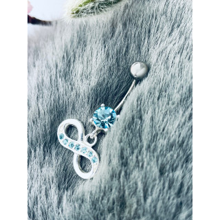 Infinity Bauchnabelpiercing Silber 925 Piercingschmuck Banana mit Zirkonia