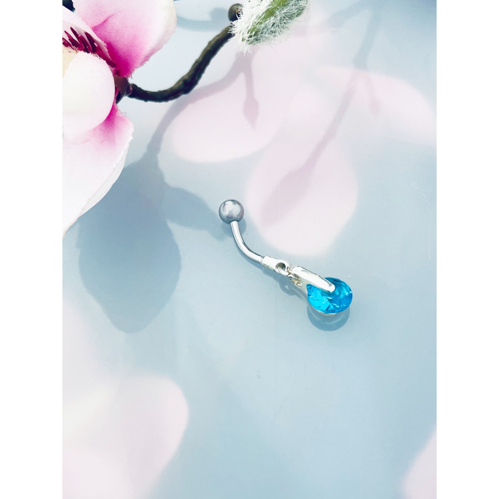 Bauchnabelpiercing Silber 925 Piercingschmuck Banana mit Zirkonia