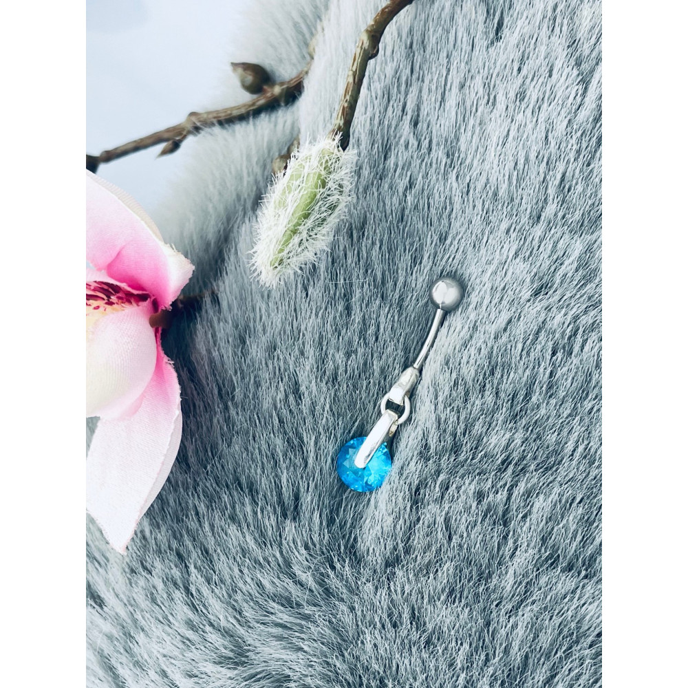 Bauchnabelpiercing Silber 925 Piercingschmuck Banana mit Zirkonia