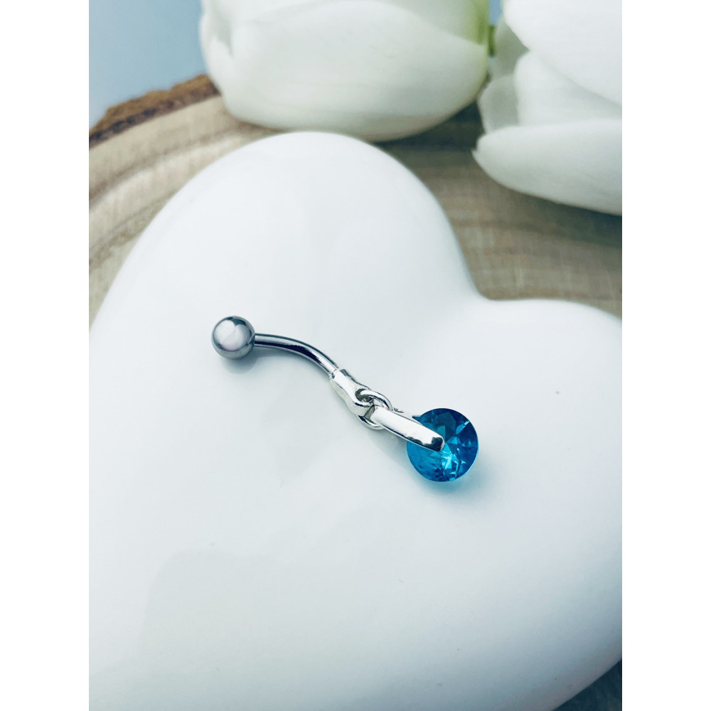 Bauchnabelpiercing Silber 925 Piercingschmuck Banana mit Zirkonia