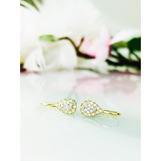 Tropfen Gold Ohrringe mit Zirkonia Ohrhänger Ohrstecker Ohrschmuck Paar Gelbgold