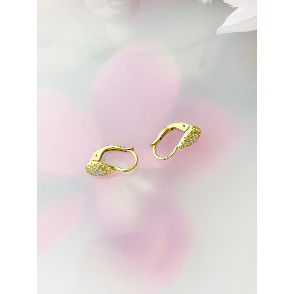 Tropfen Gold Ohrringe mit Zirkonia Ohrhänger Ohrstecker Ohrschmuck Paar Gelbgold