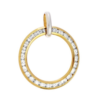 Złoty wisiorek zawieszka z cyrkoniami