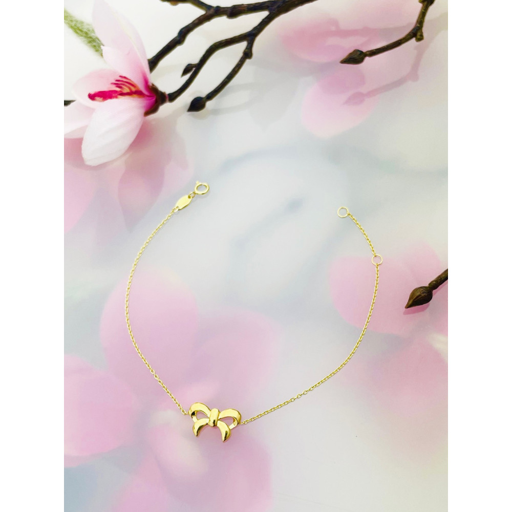 Schleife Damen Goldarmband Armband Armkette Gelbgold 8KT 333er