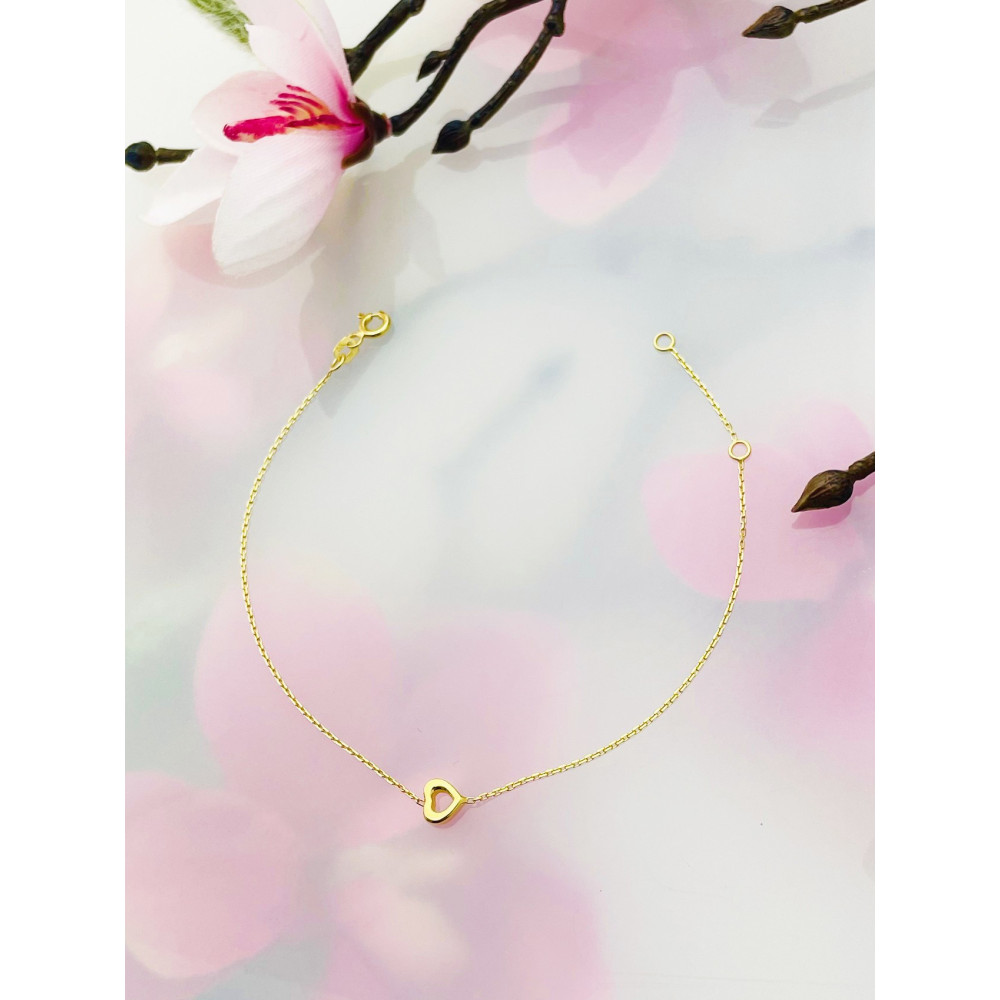 Damen Gold Armband Armkette Anhänger Herz