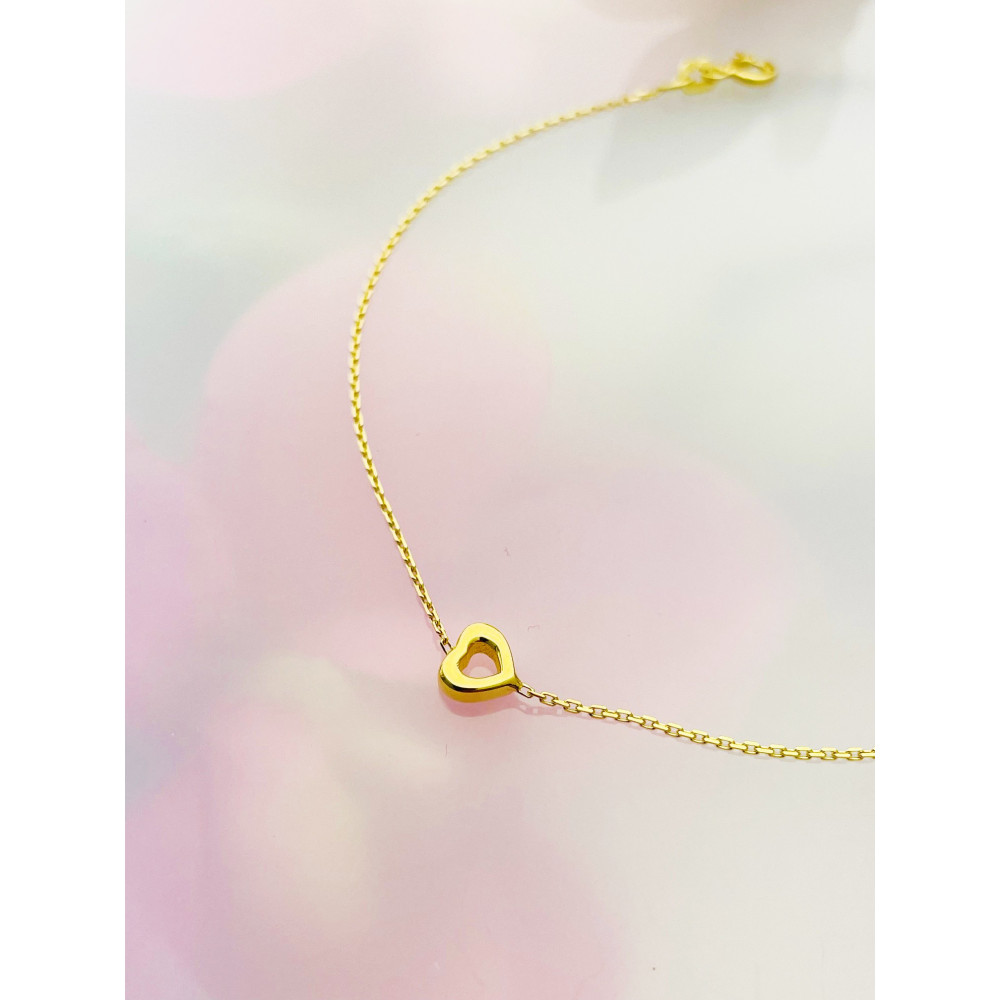 Złota bransoletka serce