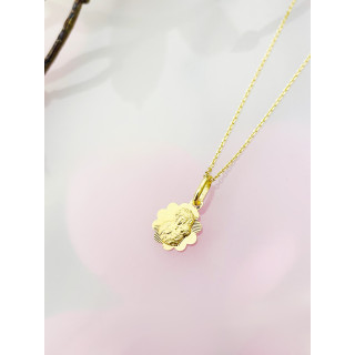 Złoty Medalik Zawieszka Matka Boska z Dzieciątkiem Jezus