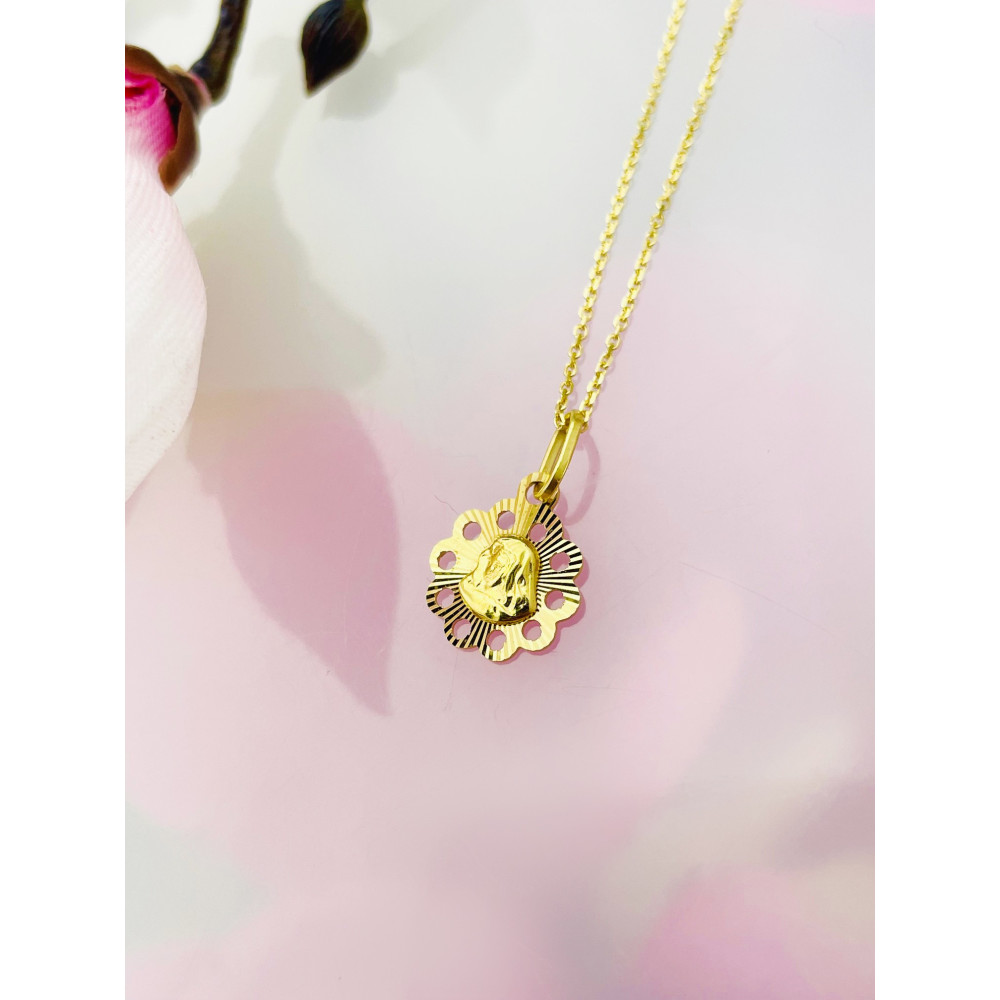 Anhänger Madonna Maria mit Jesuskind Goldanhänger + Goldkette