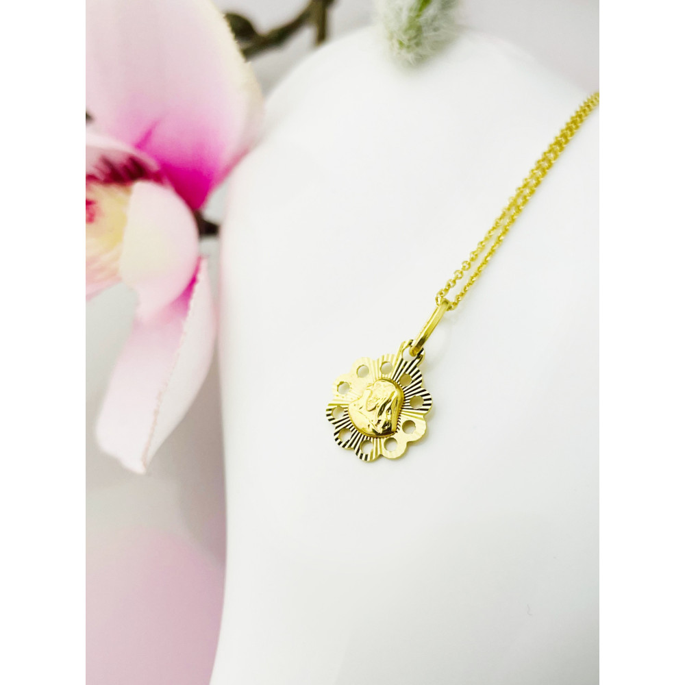 Anhänger Madonna Maria mit Jesuskind Goldanhänger + Goldkette