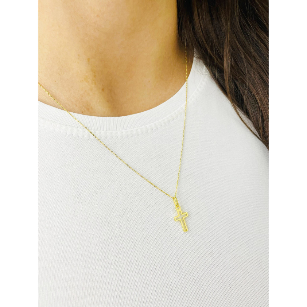 Goldanhänger Kettenanhänger Gold Anhänger Kreuz Goldkreuz Gelbgold 333er 8KT + Goldkette