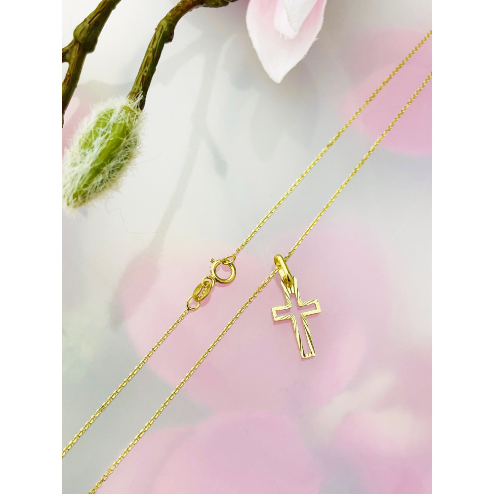 Goldanhänger Kettenanhänger Gold Anhänger Kreuz Goldkreuz Gelbgold 333er 8KT + Goldkette