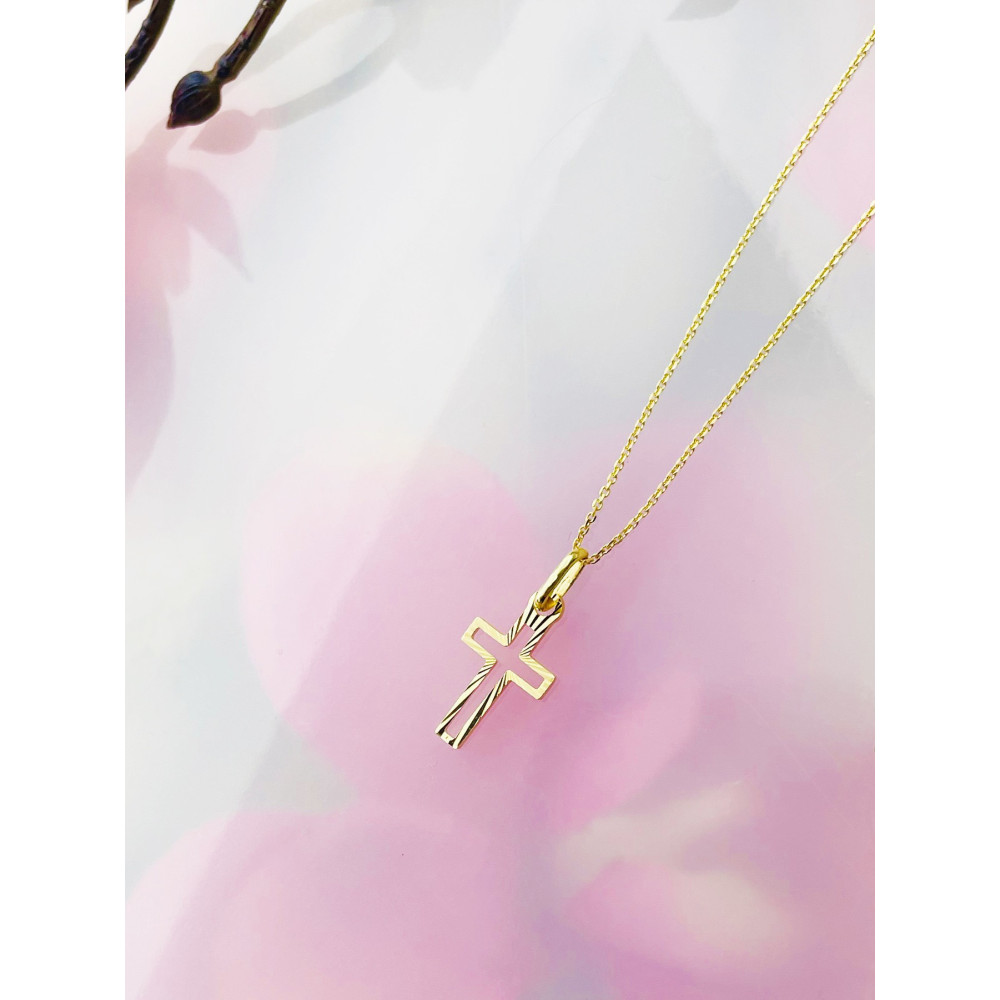 Goldanhänger Kettenanhänger Gold Anhänger Kreuz Goldkreuz Gelbgold 333er 8KT + Goldkette