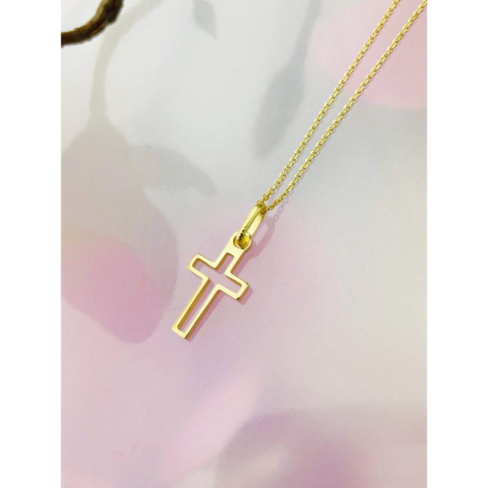 Goldanhänger Kettenanhänger Gold Anhänger Kreuz Goldkreuz Gelbgold 333er 8KT + Goldkette
