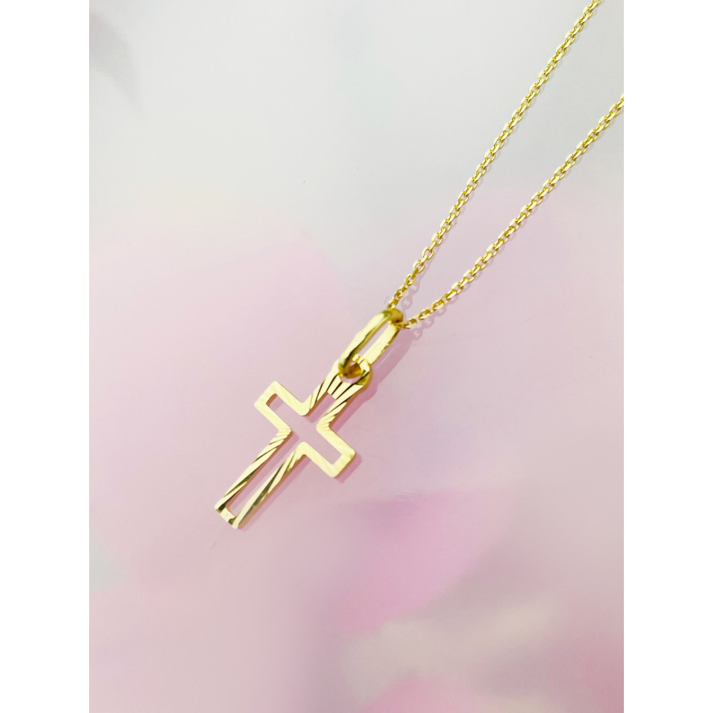Goldanhänger Kettenanhänger Gold Anhänger Kreuz Goldkreuz Gelbgold 333er 8KT + Goldkette