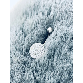 Kreis Bauchnabelpiercing Silber 925 Piercingschmuck Banana mit Zirkonia