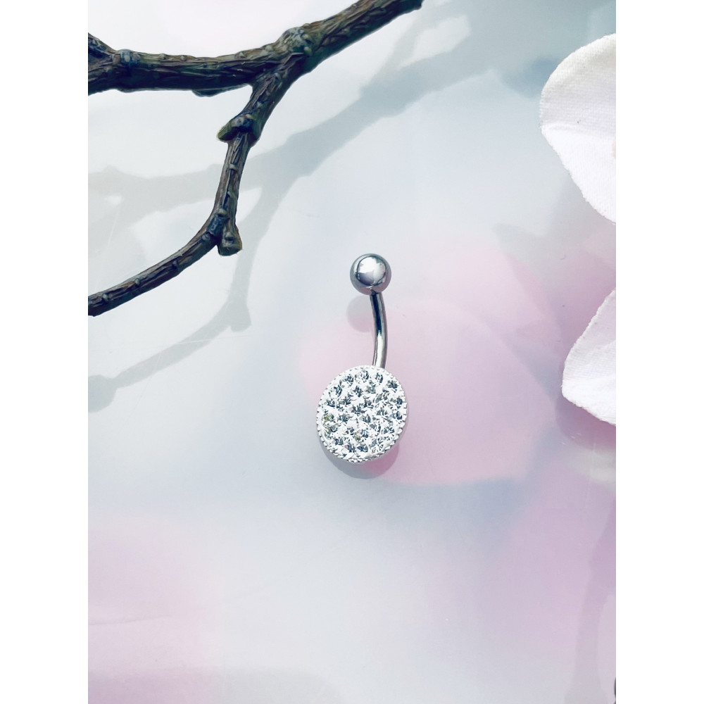 Kreis Bauchnabelpiercing Silber 925 Piercingschmuck Banana mit Zirkonia