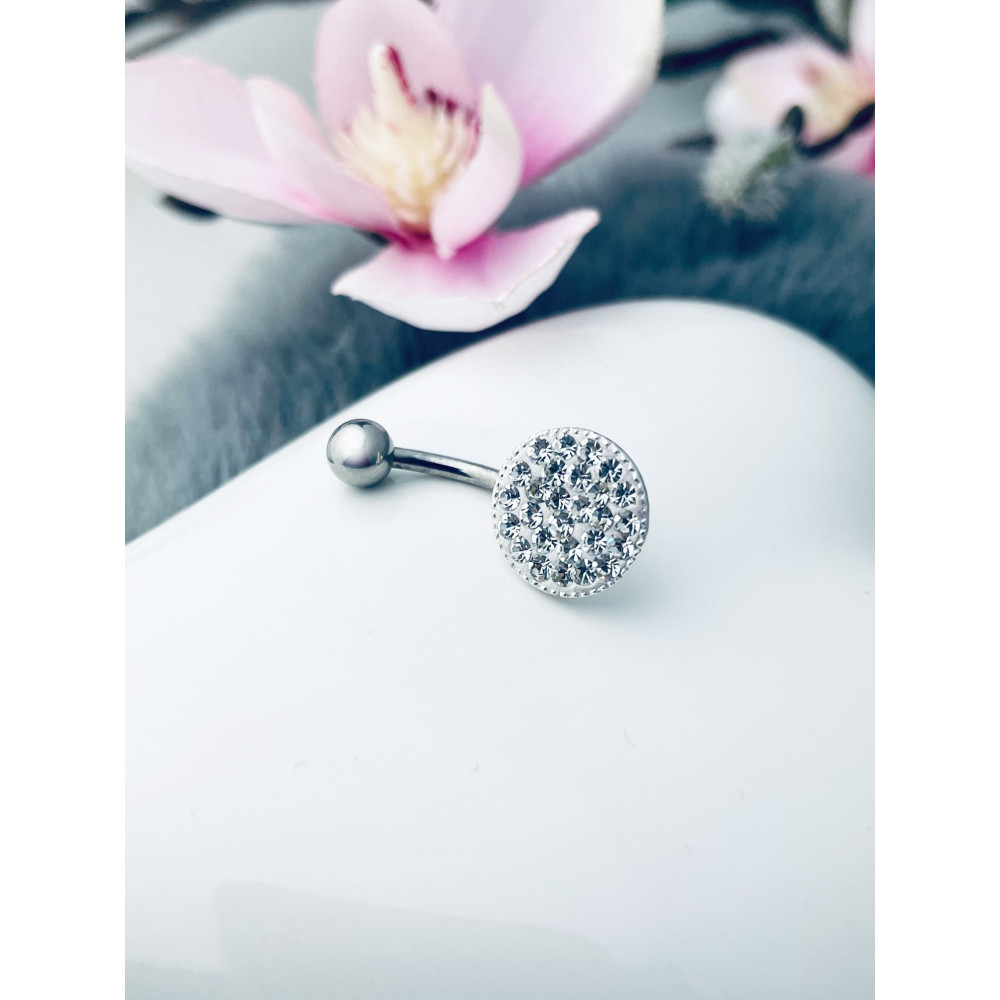 Kreis Bauchnabelpiercing Silber 925 Piercingschmuck Banana mit Zirkonia