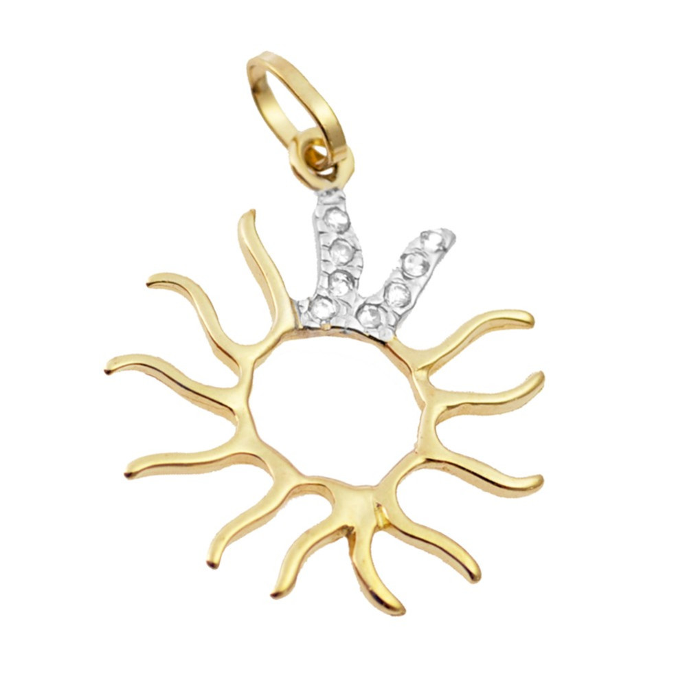 Złoty wisiorek zawieszka słońce