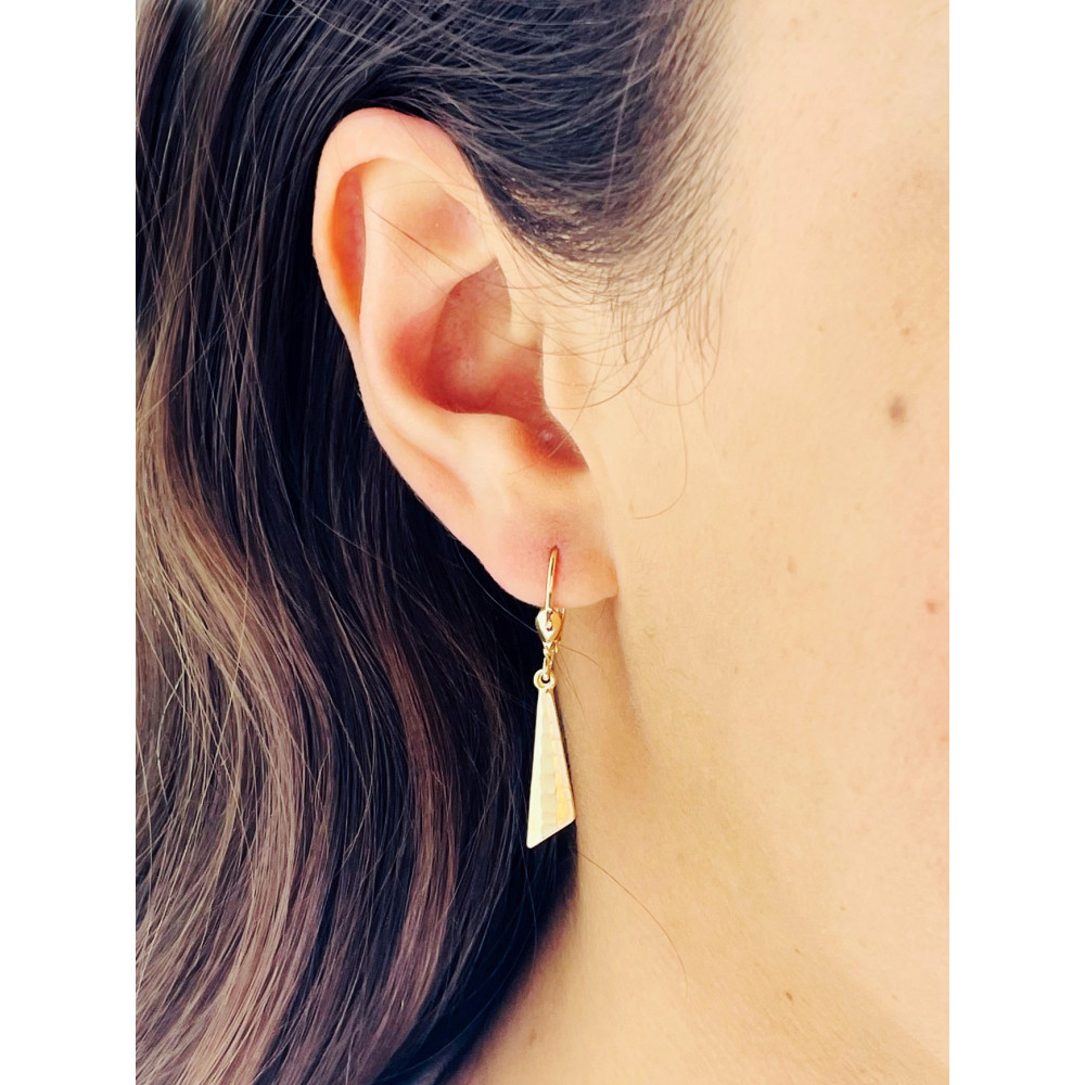 Dreieck Ohrringe Ohrhänger Ohrstecker Ohrschmuck 585er 14KT Gelbgold