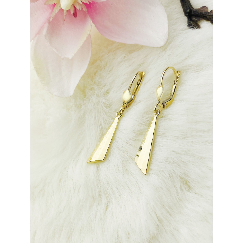 Dreieck Ohrringe Ohrhänger Ohrstecker Ohrschmuck 585er 14KT Gelbgold